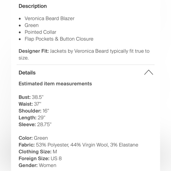 Veronica Beard Green blazer - Picture 2 of 4